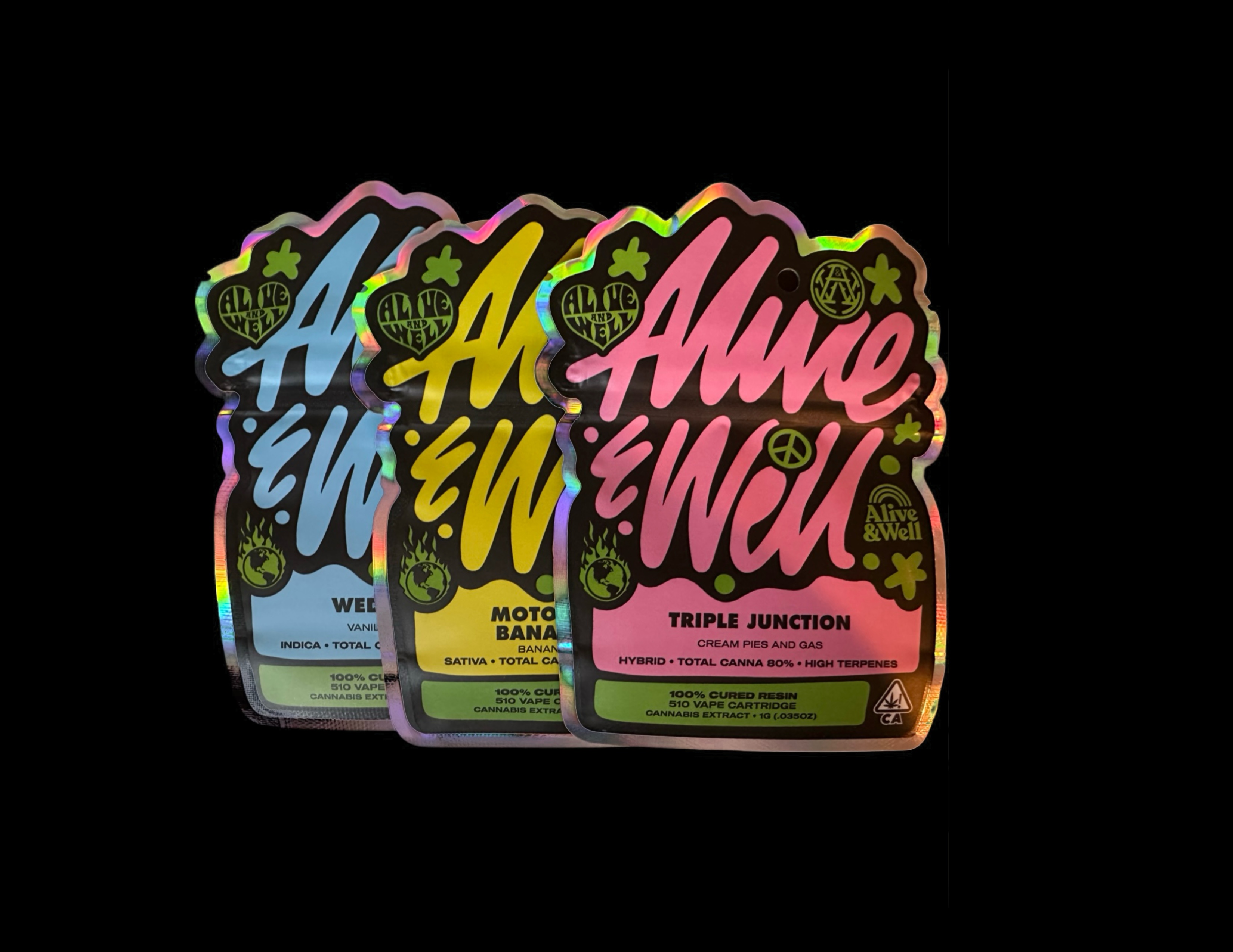 Alive & Well 510 thread cured resin vape cartridges — 1g