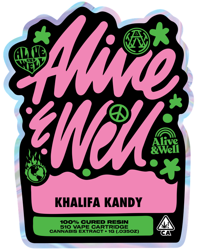 Khalifa Kandy hybrid — Alive & Well Cured Resin Cannabis Vape Cartridge