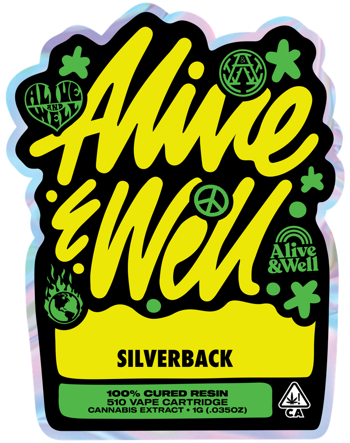Silverback sativa — Alive & Well Cured Resin Cannabis Vape Cartridge