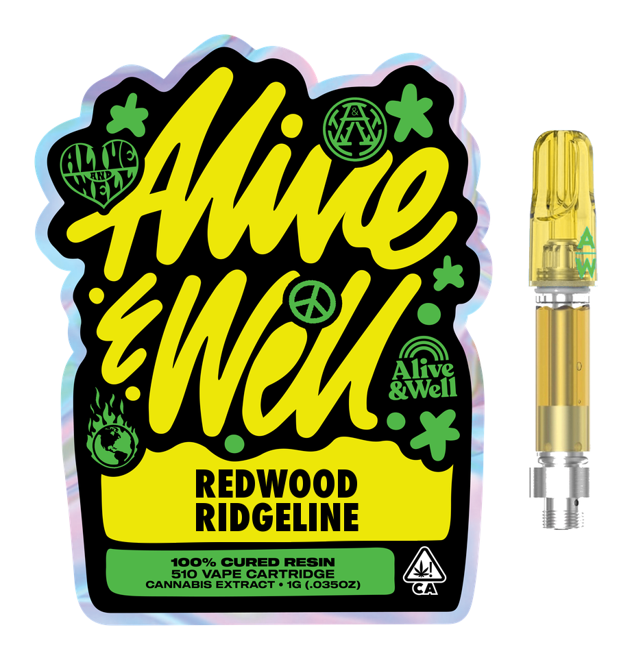 Redwood Ridgeline sativa — Alive & Well Cured Resin Cannabis Vape Cartridge with 510 device